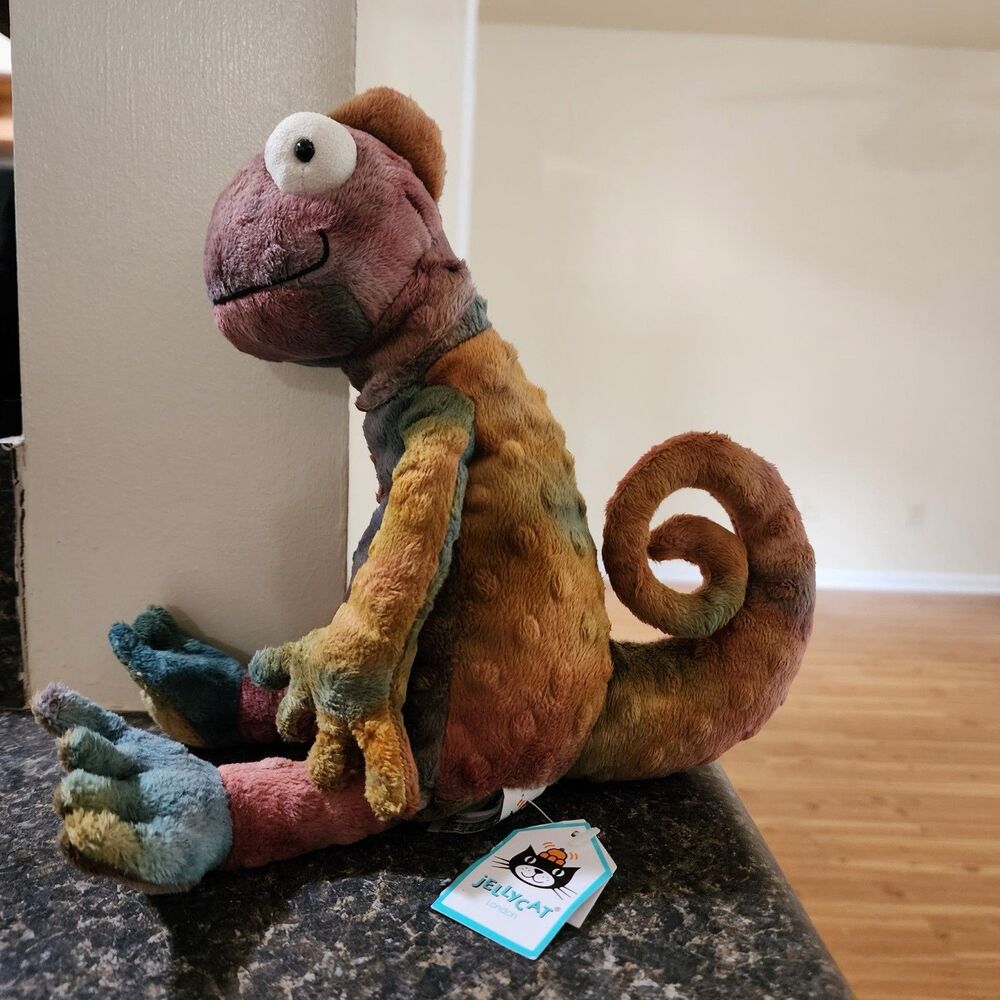 Jellycat Colin Chameleon Retired Plush CH3CN Rare HTF NWT Colorful Tie-Dye - Picture 4 of 7